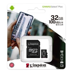 Kingston - 32GB MICRO SD CANVAS PLUS KINGSTON SDCS2/32GB