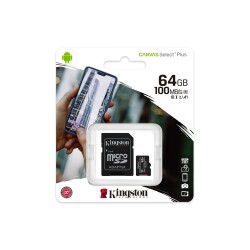 Kingston - 64GB MICRO SD CANVAS PLUS KINGSTON SDCS2/64GB