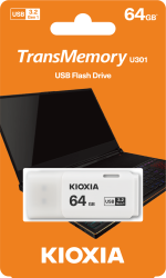 64GB USB3.2 GEN1 KIOXIA BEYAZ USB BELLEK LU301W064GG4 - Thumbnail