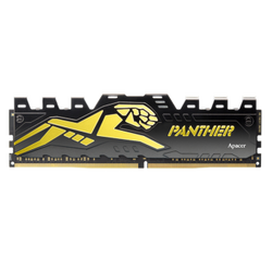 Apacer - Apacer Panther Black-Gold 16GB (2x8GB) 3200Mhz CL16 DDR4 Gaming Ram (AH4U16G32C28Y7GAA-2)